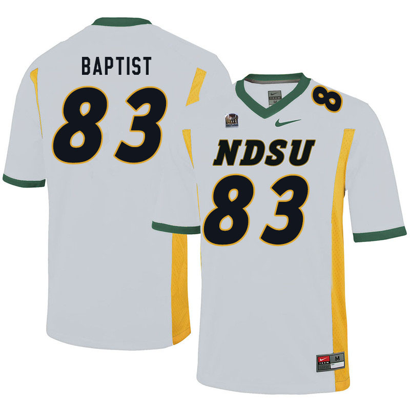 Men #83 DJ Baptist North Dakota State Bison College Football Jerseys Sale-White